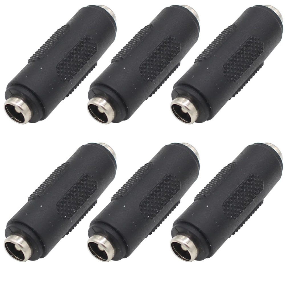 AIMHDUTY 12V DC Power Connector Adapter, 6-Pack 12/24V DC Female to Female Barrel Connector for Led Strip CCTV Security Camera Cable Wire Ends