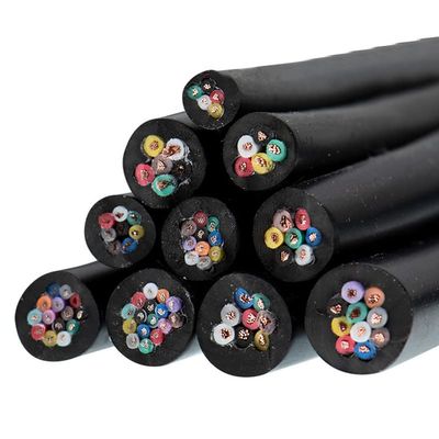 1m RVV Flexible Cable 2-16 Core 20-26 AWG PVC Sheathed Copper Wire Black for Power Control(0.12mm 26AWG,6 cores)