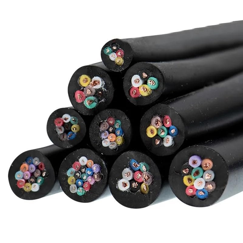 100 Meter 15 13 17 18 AWG Power Cord 2 3 4 5 6 7 8 10 12 core PVC sheathed Pure Copper core Control Wire(8 cores,15 AWG 1.5mm2)