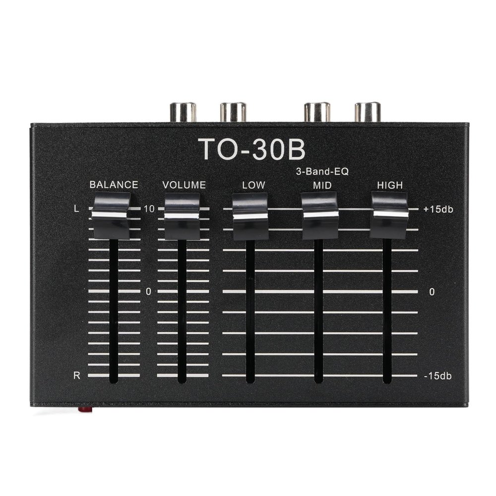 Heayzoki Phono Preamp with 3 Band EQ 2 Channel, Digital Sound Equalizer for Record Player, 12dB High Mid Low Tone Adjustment, Balanced Volume Control, 5V Powered Supply
