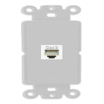 RiteAV Phone Wall Plate - 1 Port RJ11-RJ12 Telephone Jack Cover Faceplate - Rocker [Gray/Gray]