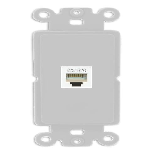 RiteAV Phone Wall Plate - 1 Port RJ11-RJ12 Telephone Jack Cover Faceplate - Rocker [Gray/Gray]