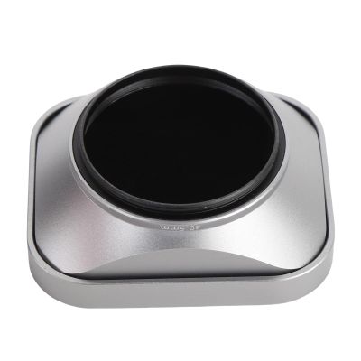 Dpofirs Camera Lens Hood, Square Metal Anti Glare Hood w Flash Compatibility, Aluminum Alloy Scratch Protection Precise Fit (Silver #19)