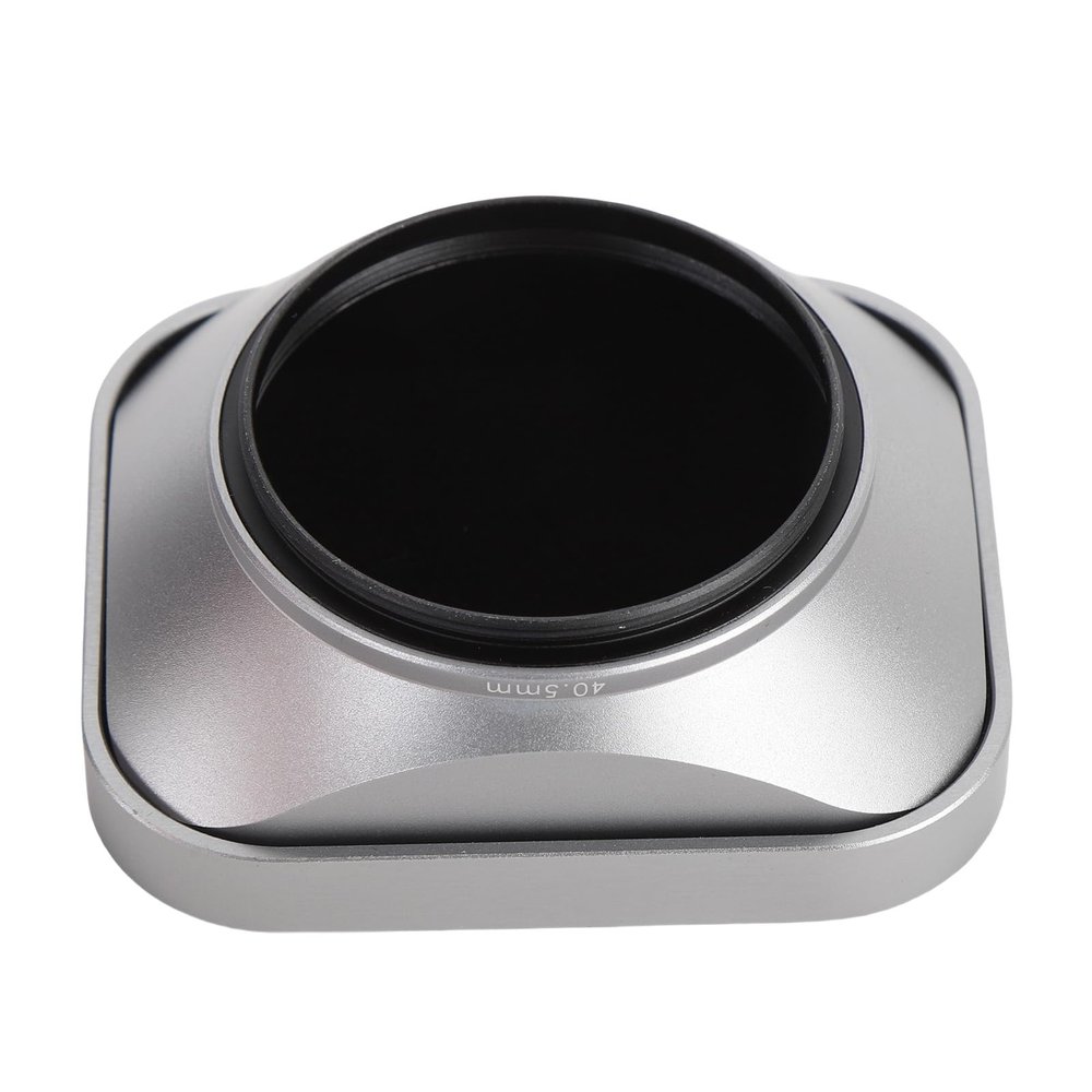 Dpofirs Camera Lens Hood, Square Metal Anti Glare Hood w Flash Compatibility, Aluminum Alloy Scratch Protection Precise Fit (Silver #19)