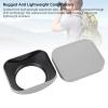 Dpofirs Camera Lens Hood, Square Metal Anti Glare Hood w Flash Compatibility, Aluminum Alloy Scratch Protection Precise Fit (Silver #19) view 2