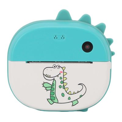 Yechiry Cute Dinosaur Shape Kids Instant Print Camera 48MP Dual Lens 2.0 Inch Screen with Inkless Printing Technology with Print Paper for Boys Girls Ages 3-12 Gifts