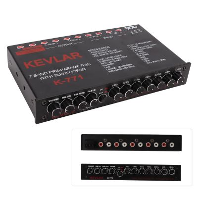 Car Audio Graphic Equalizer, Adjustable 7 Bands EQ Car Amplifier Graphic Equalizer Low Pass Filter for Stereo Tone Control