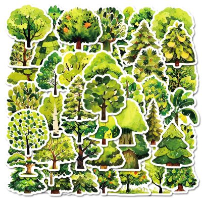 50Pcs Forest Stickers, Various Green Trees Stickers for Teens Boy Girls,Laptop Sticker Waterproof Luggage Skateboard Water Bottle Stickers Decal Bicycle Bumper Snowboard
