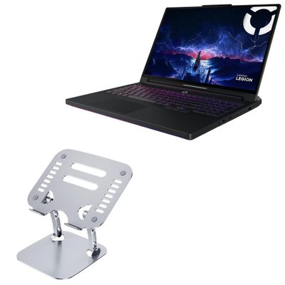 BoxWave Stand and Mount Compatible with Lenovo Legion 9i Gen 10 Intel Gaming Laptop (18 in) - Executive VersaView Laptop Stand, Ergonomic Adjustable Viewing Angle Metallic Riser - Metallic Silver