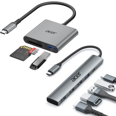 5 in 1 USB C Hub Bundle with 3 in 1 USB C SD Card Reader
