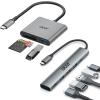 5 in 1 USB C Hub Bundle with 3 in 1 USB C SD Card Reader view 1