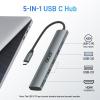 5 in 1 USB C Hub Bundle with 3 in 1 USB C SD Card Reader view 2