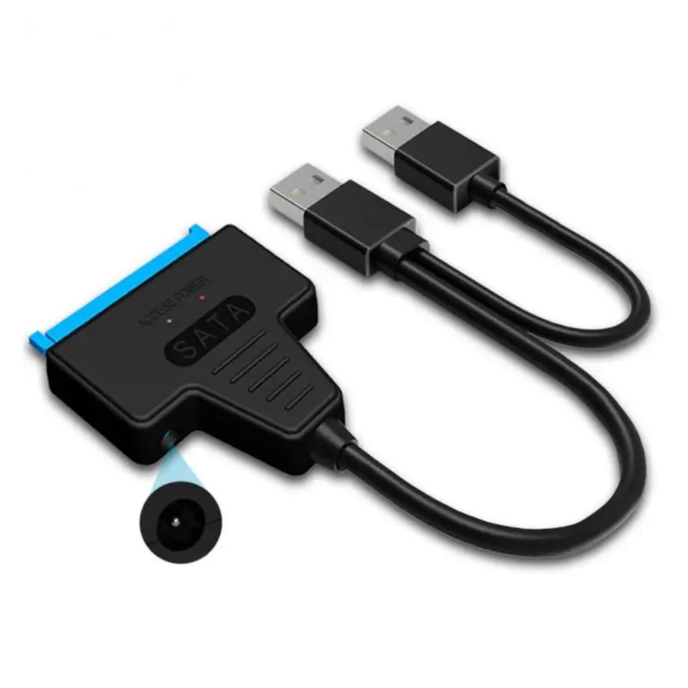 ACGTUY USB 3.0 2.0 SATA 3 Cable Sata to USB 3.0 Adapter Up to 6 Gbps Support 2.5 Inch External HDD SSD Hard Drive 22 Pin Sata III Cable(Dual USB3.0-A)