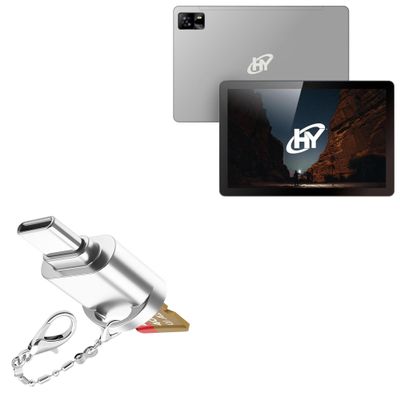 BoxWave Adapter Compatible with Hyundai HyTab Pro 10LA2 Tablet (10.1 in) - Micro SD Card miniReader, USB Type-C OTG Reader USB3.0 Adapter Keychain - Metallic Silver