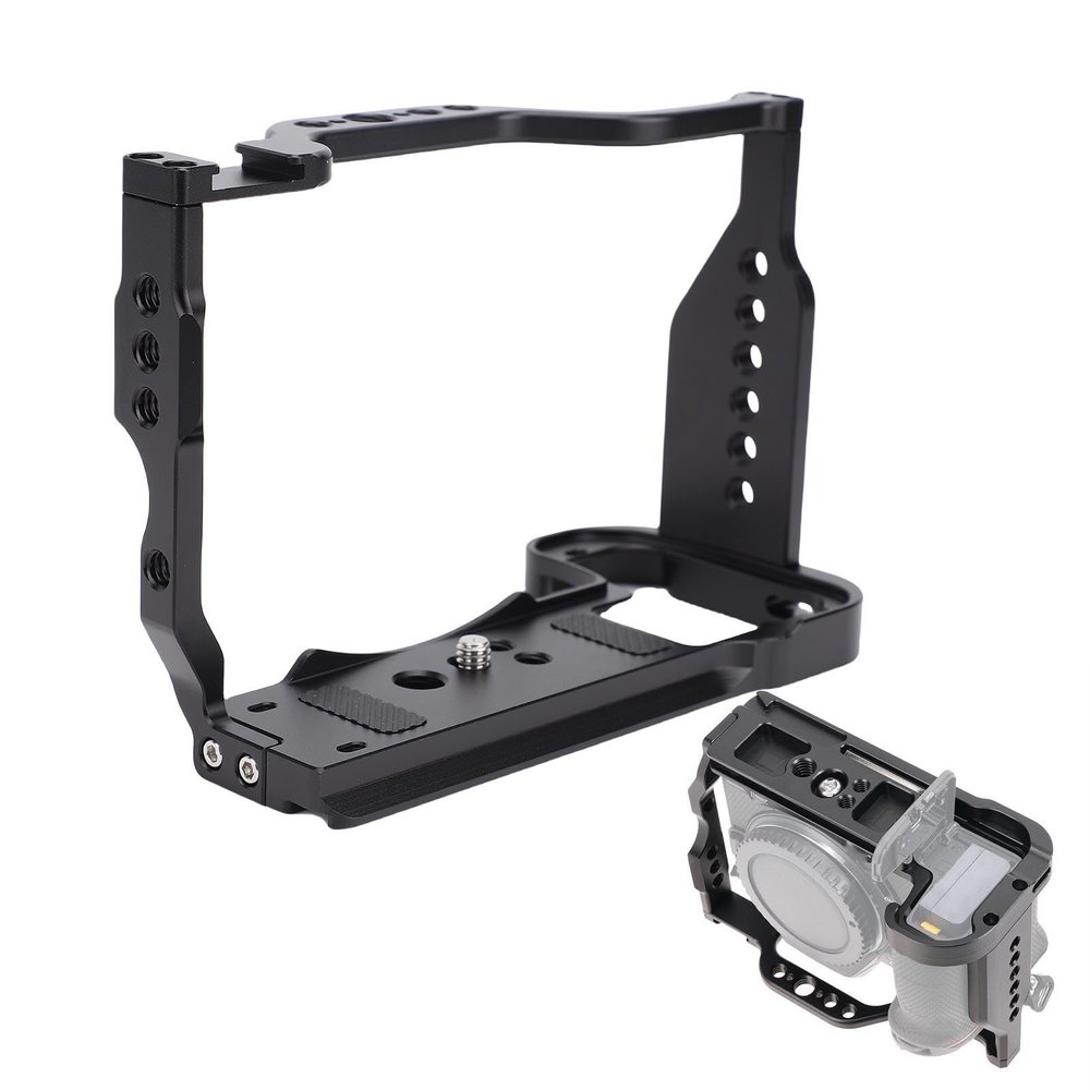 Bewinner Camera Cage Rig - Aluminum Alloy, Tripod Head Compatible, Lightweight Design for Photography