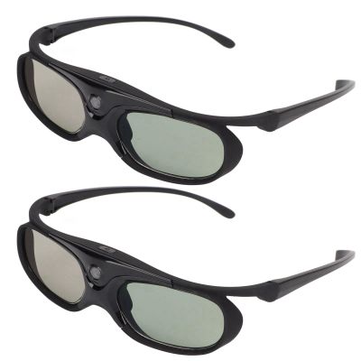 Akozon Akozon 2Pcs 144Hz 3D Active Shutter Glasses - DLP Link LCD Lens Compatible with DLP Projectors for Immersive 3D Viewing Experience