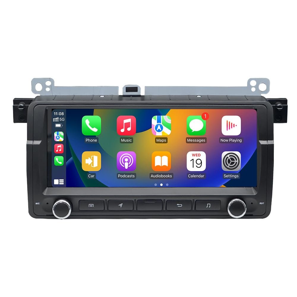 8-inch HD Car Radio GPS Navigation CarPlay/Android Touchscreen Player, Replacement for BMW 3 Series E46 316i 318d 318i 320d 320i 323i 325i 325xi 328i 330d 330i 330xd/M3 Coupe Convertible/MG ZT Base