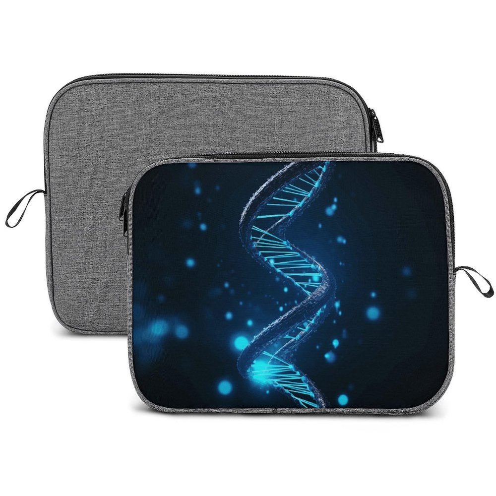 13-14inch Laptop Sleeve Laptop Protective Case Blue DNA Structure Durable Computer Carrying Bag for IPad, Documents