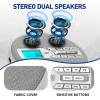 M-Amazup CD Player Portable, Rechargeable Portable CD Player with Dual Speakers and Anti Skip,CD,USB,AUX,LCD Display,Sensitive Button,5 EQ,A-B Repeat,10 Speeds for Home Car Fabric White view 4