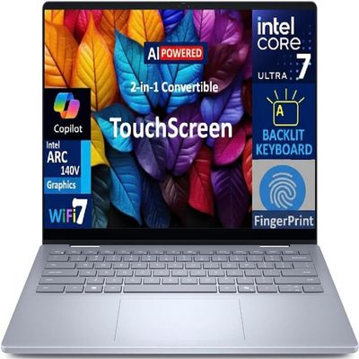 Dell 14 Plus 2-in-1 Laptop 14.0" LCD WUXGA Touchscreen Display (Intel Ultra 7-256V(>i9-12900K), 16GB LPDDR5X, 1TB SSD, Intel Arc Graphics, Copilot+ PC, Backlit KB, Fingerprint, Win 11 Pro)