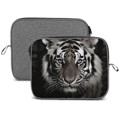 13-14inch Laptop Sleeve Laptop Protective Case Black and White Tiger Durable Computer Carrying Bag for IPad, Documents