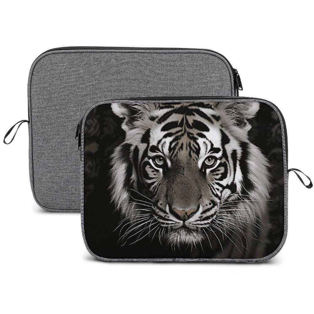 13-14inch Laptop Sleeve Laptop Protective Case Black and White Tiger Durable Computer Carrying Bag for IPad, Documents