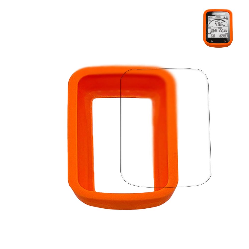 Case for iGPSPORT BSC100S GPS Bike Computer Wireless, WUNIAK Soft Silicone Protective Portable Scratch Shock Resistant Shell Case with Screen Protector for iGPSPORT BSC100SOrange