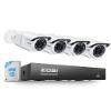 ZOSI 4K PoE Security Camera System,4pcs 8MP Indoor Outdoor Bullet Cameras with Person Vehicle Detection,People Counting,One-Way Audio,100ft Night Vision,4K/8MP 8CH NVR with 2TB HDD for 24/7 Recording view 1
