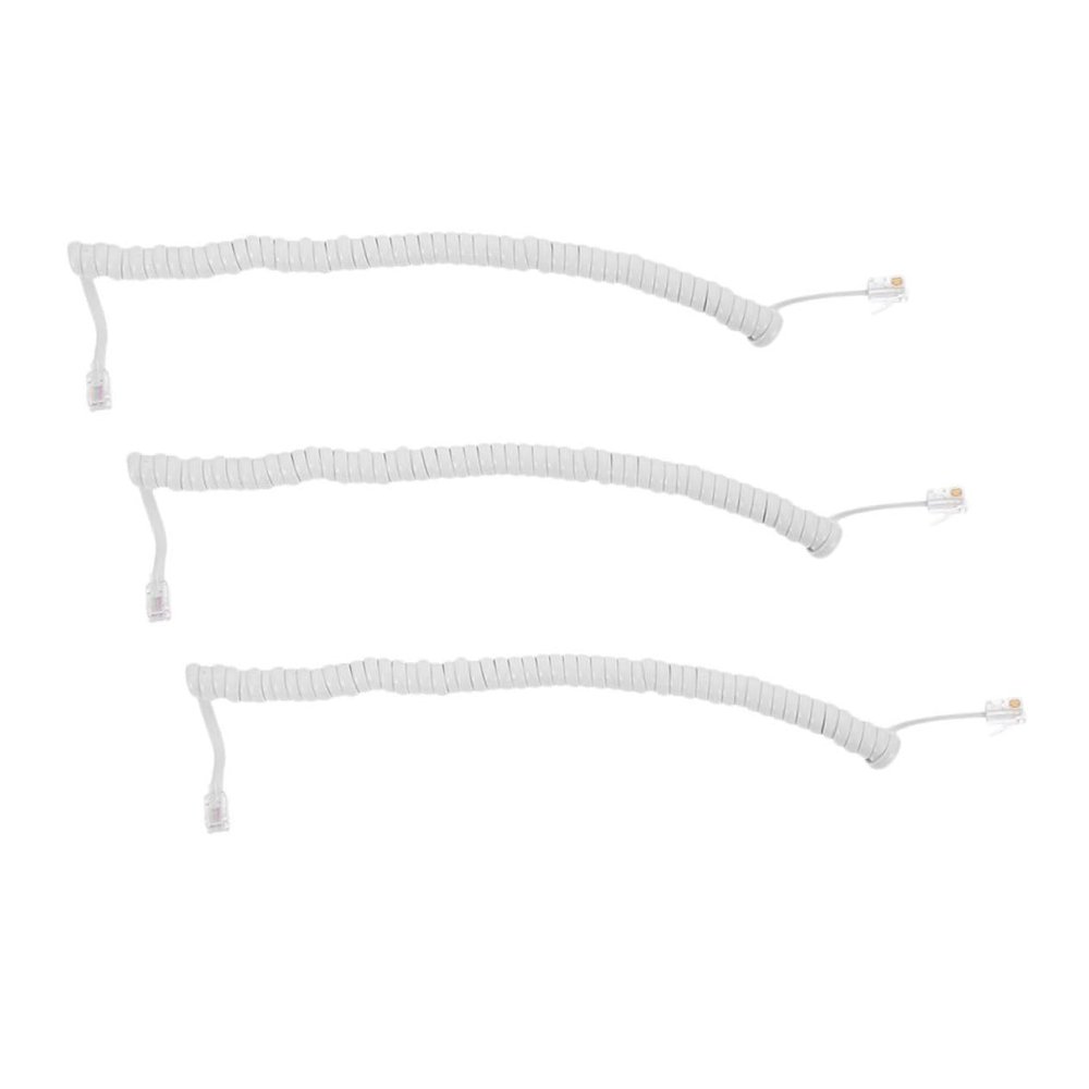 DOITOOL 3pcs Quality Landline Phone Cord Receiver Coil Cable Tangle-Resistant Design Stretchable Spring Wire for Office Home Telephones