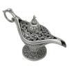 Dam Skerisi Antique Pewter Arabian Lamp Tabletop Retro Zinc Alloy Legend Wishing Light for Costume Party Decoration with Exquisite Relief and Wonderful Idea view 3