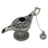 Dam Skerisi Antique Pewter Arabian Lamp Tabletop Retro Zinc Alloy Legend Wishing Light for Costume Party Decoration with Exquisite Relief and Wonderful Idea view 4