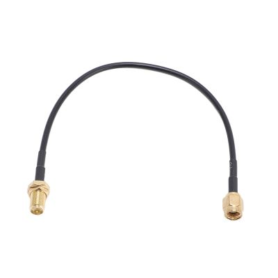 VBESTLIFE SMA Male to SMA Female Bulkhead Mount RG174 Antenna Extension Cable, Brass Plated Gold, 15cm/5.9in