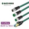 KQBNHV Waterproof M12 8Pin X Code to RJ45 Connector Cable 4Pin A/D-Type CAT6 Ethernet Wire Industrial Camera Shielded Twisted Pair Line(8P-Male-A Type) view 2