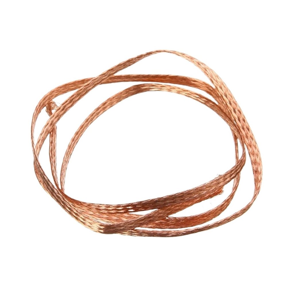 Flat Copper Braided Cable 1M Copper Braided Sleeve 2mm/4mm/6mm/8mm/12mm/14mm/18mm/25mm Expandable Metal Sheath Screening Signal Wire Cable Shielded(12mm)