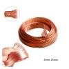 Flat Copper Braided Cable 1M Copper Braided Sleeve 2mm/4mm/6mm/8mm/12mm/14mm/18mm/25mm Expandable Metal Sheath Screening Signal Wire Cable Shielded(12mm) view 2