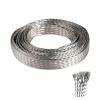 Flat Copper Braided Cable 1/5/10M Copper Braided Sleeve Tinned Plating 4 6 8 10 15 18 25 mm Expandable Metal Sheath Screening Signal Wire Cable Shielded(Tinned Copper,25mm 1M) view 1