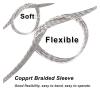 Flat Copper Braided Cable 1/5/10M Copper Braided Sleeve Tinned Plating 4 6 8 10 15 18 25 mm Expandable Metal Sheath Screening Signal Wire Cable Shielded(Tinned Copper,25mm 1M) view 2