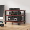FZYUAN AV Media Stand Desktop Video Audio Rack with Wooden Shelf, Open Stereo Cabinet Corner Component Cabinet, Portable Media Storage Cabinet for Computer Desk,Walnut,3 Tier W 15.7 view 1