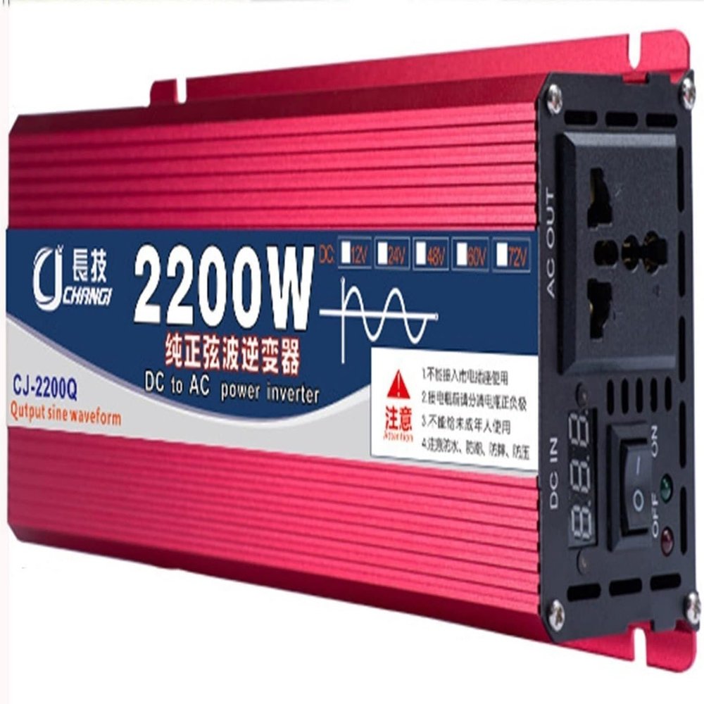 Pure Sine Wave Inverter 1600W 2200W 3000W Power Inverters Dc 12V/24V/48V/60V to Ac 110V/220V LCD Digital Display Power Converter with Triple Ac Outlets for Travel/Camping 1600W-60Vto110V(48vto220v,300