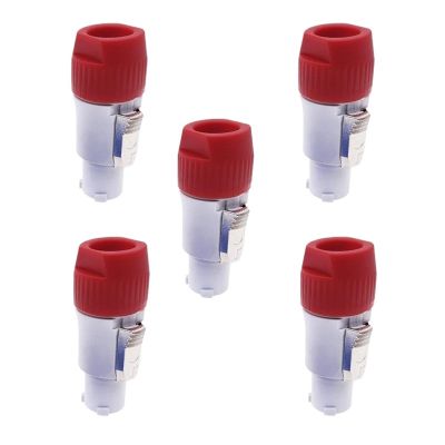VDAQXKP 5PCS Powercon Connector 3 pins 20A 250V Power Speaker Cable Connector Male Plug for LED Screen Stage Lighting(Red-Grey body5pcs)
