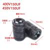2Pcs 150uF 400V 150uF 450V 400v150uF 450V150UF 22x25/30/35/40 25x25/30/35 30x25 Snap-in PSU Capacitor(400V150uF 25x30 2Pcs) view 2