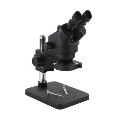 7-45X Trinocular Stereo Microscope, 0.5X/1X/2X Auxiliary Objective, 56 LED Ring Light, Small Bracket, 35X-225X Magnification, Perfect for PCB Soldering & Outside Use