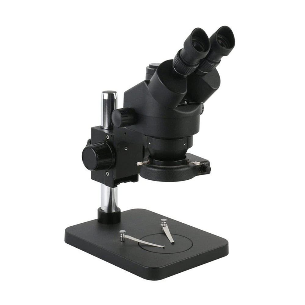 7-45X Trinocular Stereo Microscope, 0.5X/1X/2X Auxiliary Objective, 56 LED Ring Light, Small Bracket, 35X-225X Magnification, Perfect for PCB Soldering & Outside Use