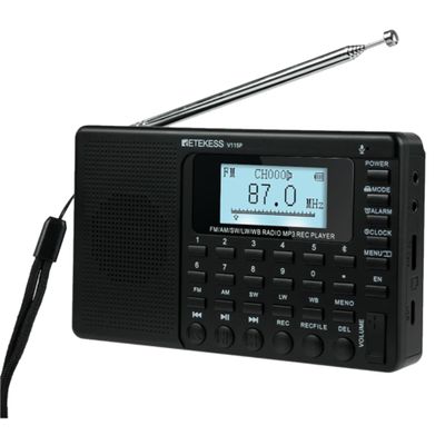 Retekess V115P Portable Shortwave Radio,Rechargeable AM FM SW WB Radio