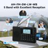 Retekess V115P Portable Shortwave Radio,Rechargeable AM FM SW WB Radio view 2
