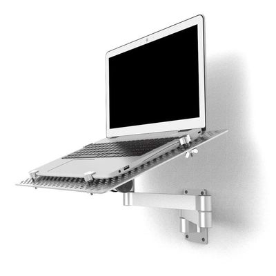 Vituord Laptop Wall Mount, Ergonomic Laptop Extended Arm, Full Motion Adjustments Notebook Bracket, Aluminum Alloy Vented Cooling Tray, Holds 8kg, Fits 10 to 15.6 Inch Screen