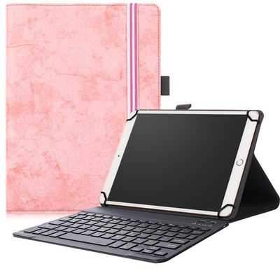 for T-Mobile Revvl Tab 5G Case, T-Mobile Revvl Tab 5G 2025 10.36 Cover,2 in 1 Tablet with Keyboard Case with Pen Holder,Four Fixed Teachings (Pink)