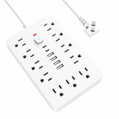 Surge Protector Power Strip 10 Ft, 11AC Outlets, 4 USB and 2 USB C Ports, Chiefway Extension Cord with Multiple Outlets, Portable Outlet Extender for Home Office Dorm Travel