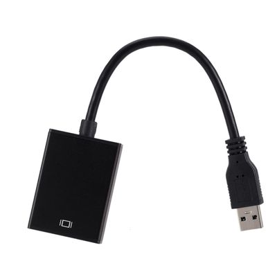 Homoyoyo USB 3.0 to Video Adapter Cable 1080P for PC Laptop Projector High-Speed Converter (Black)