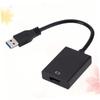Homoyoyo USB 3.0 to Video Adapter Cable 1080P for PC Laptop Projector High-Speed Converter (Black) view 3